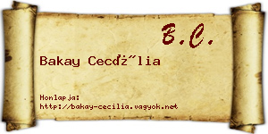 Bakay Cecília névjegykártya